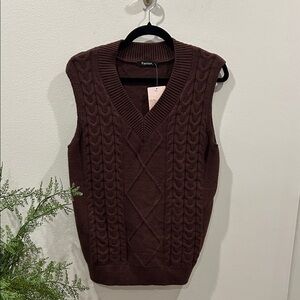NWT brown knit vest